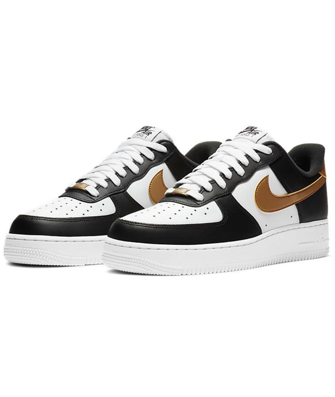 NIKE Черные кожаные низкие кроссовки / кеды, фото 4