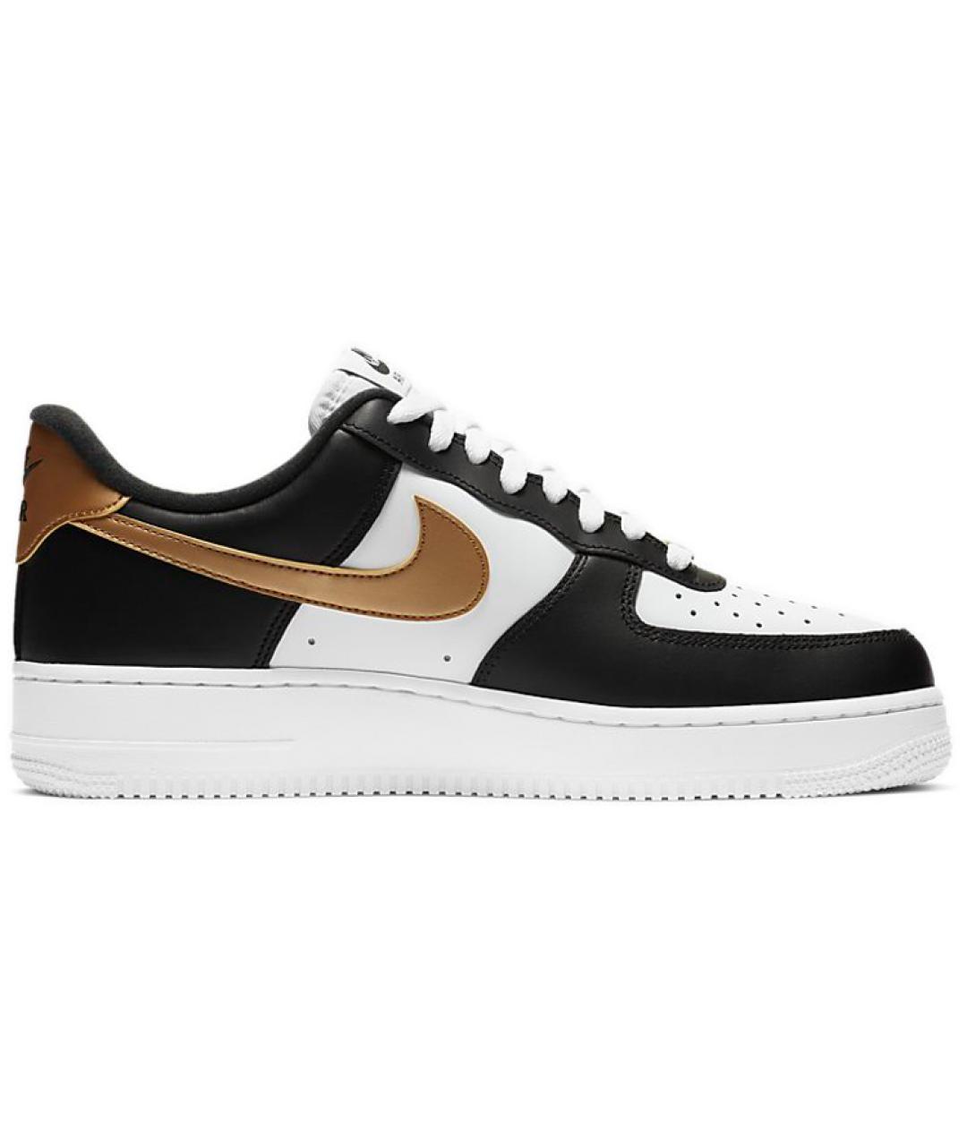 NIKE Черные кожаные низкие кроссовки / кеды, фото 3