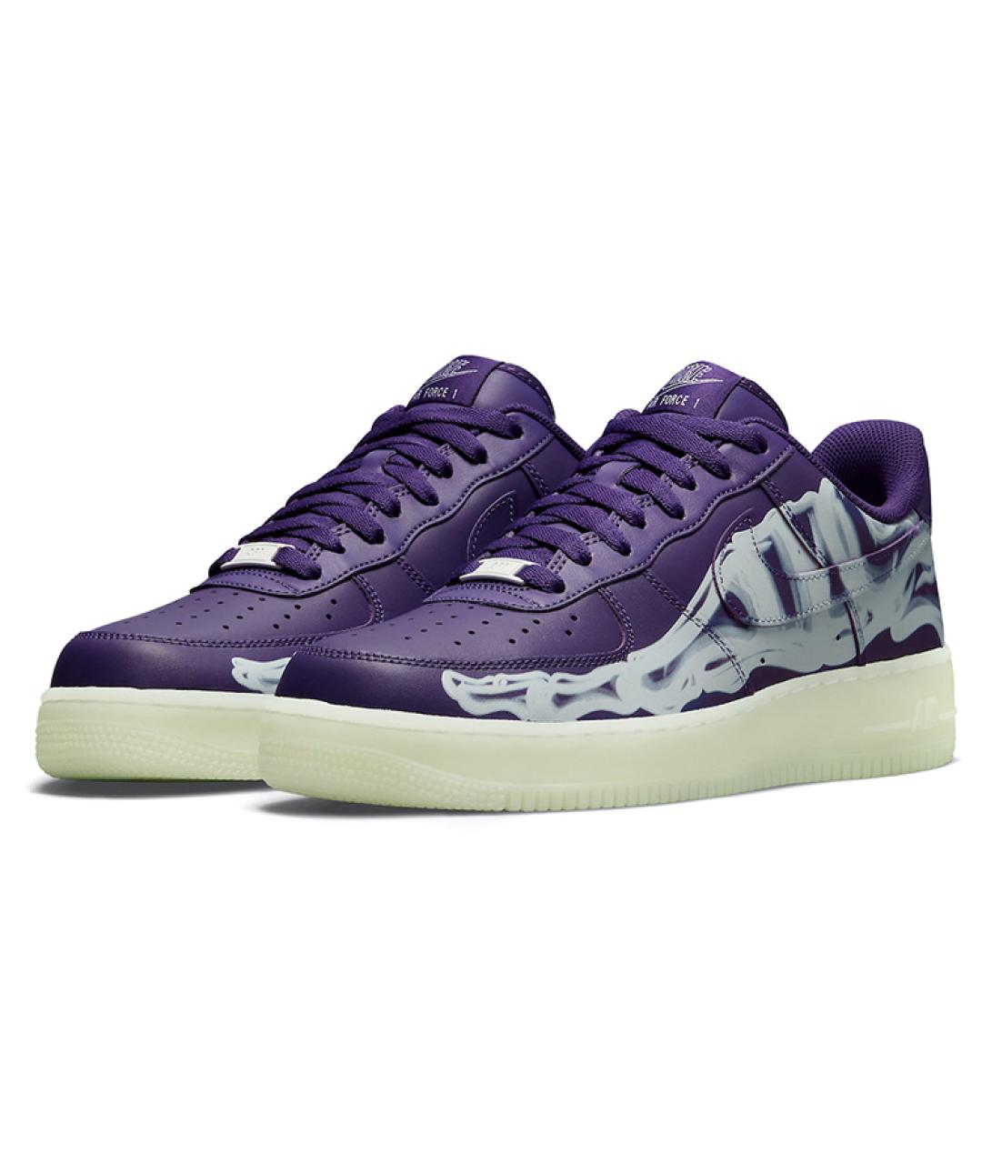 NIKE Фиолетовые кожаные кроссовки, фото 4