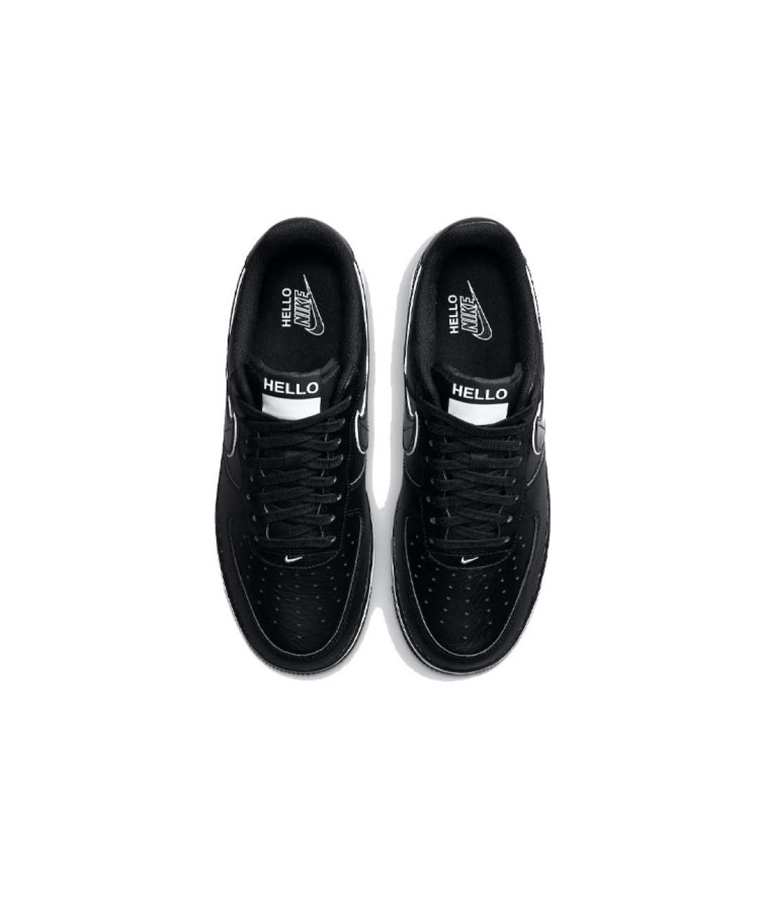 NIKE Черные кожаные низкие кроссовки / кеды, фото 4