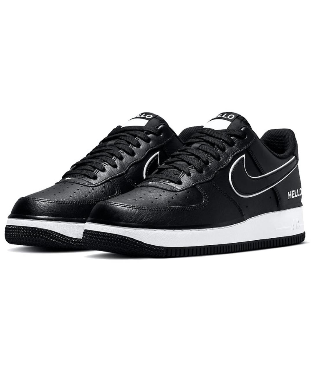 NIKE Черные кожаные низкие кроссовки / кеды, фото 3