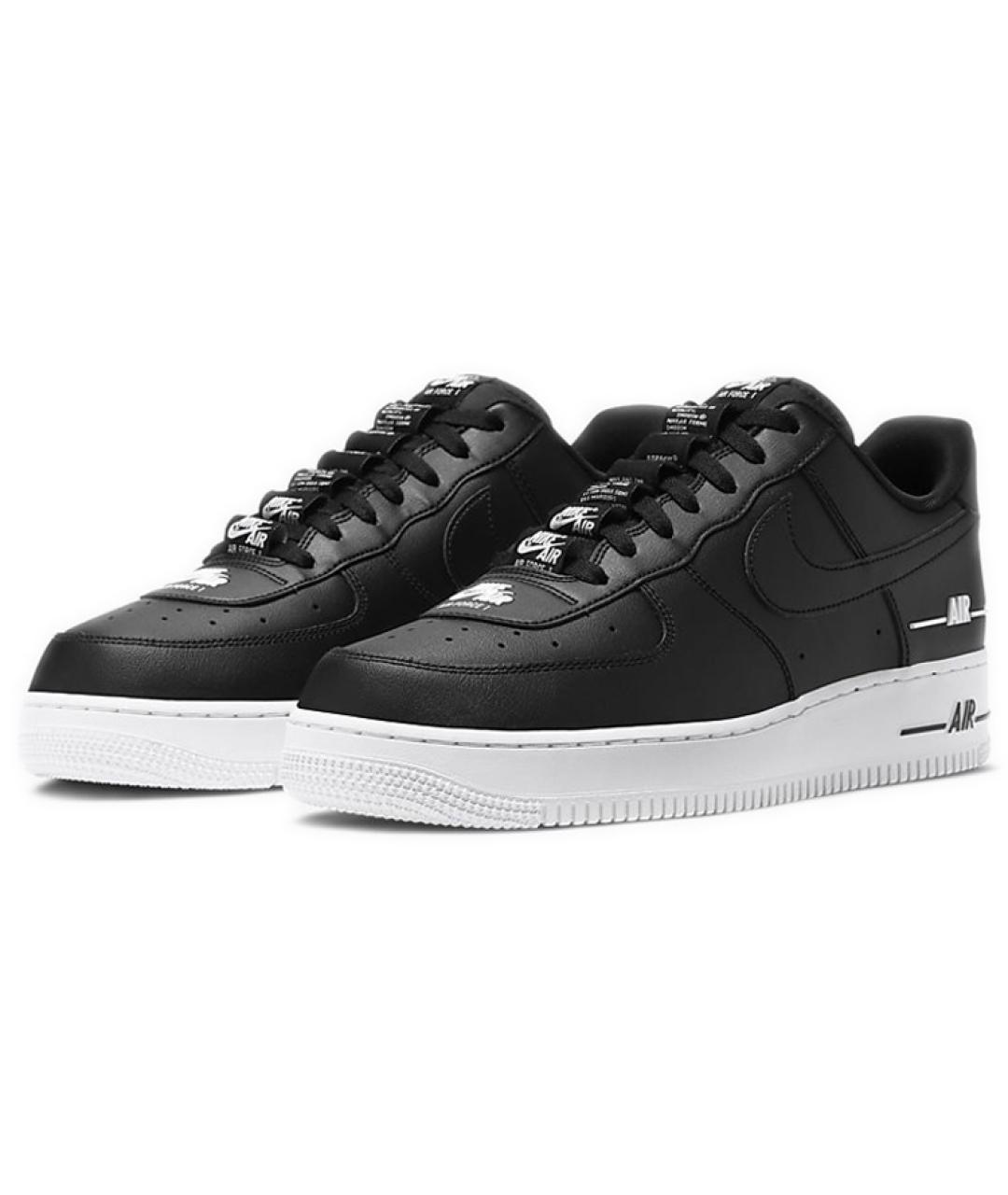 NIKE Черные кожаные низкие кроссовки / кеды, фото 4