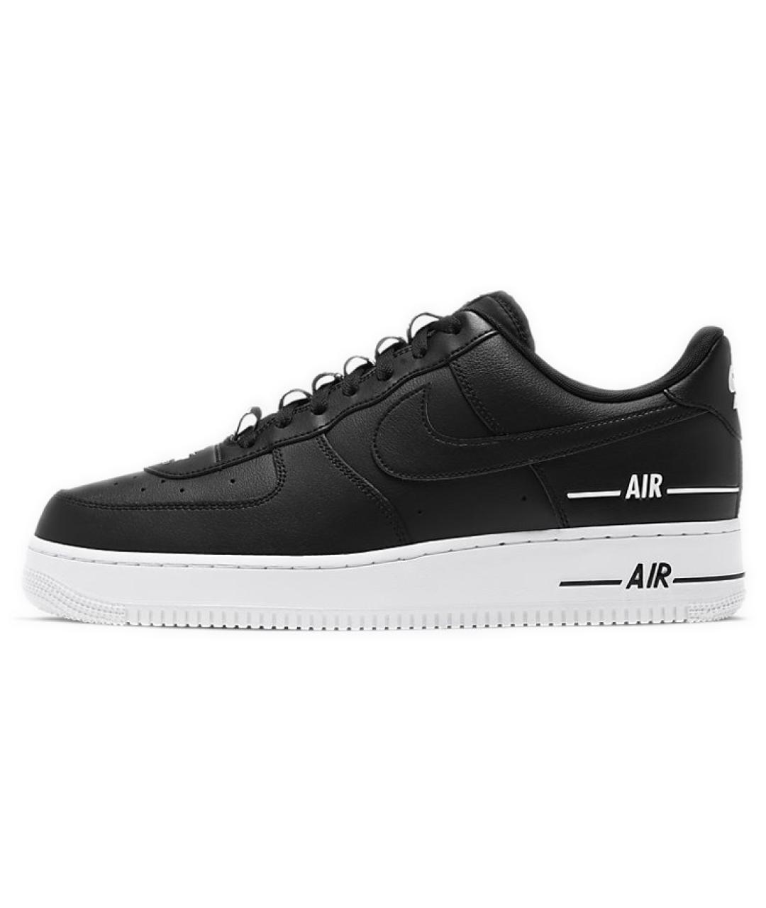 NIKE Черные кожаные низкие кроссовки / кеды, фото 2