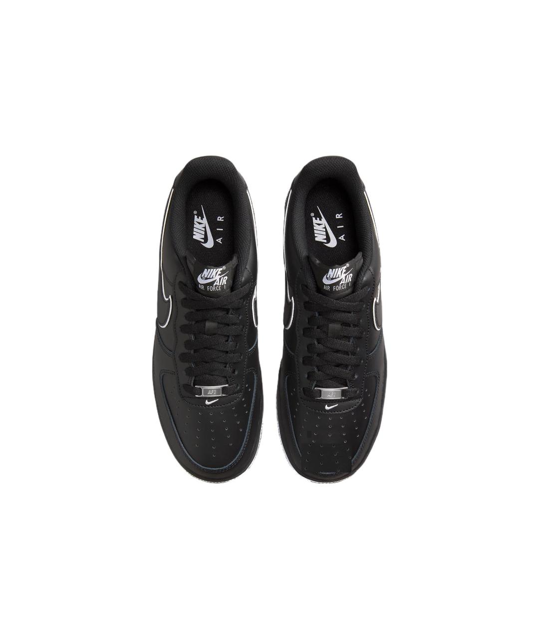 NIKE Черные кожаные низкие кроссовки / кеды, фото 5