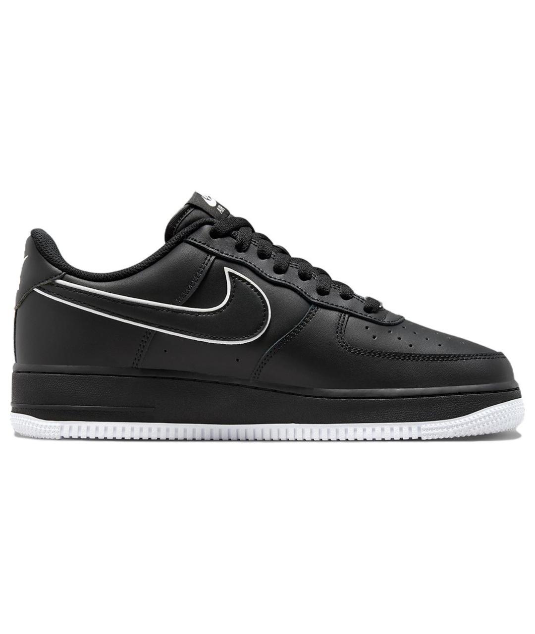 NIKE Черные кожаные низкие кроссовки / кеды, фото 3