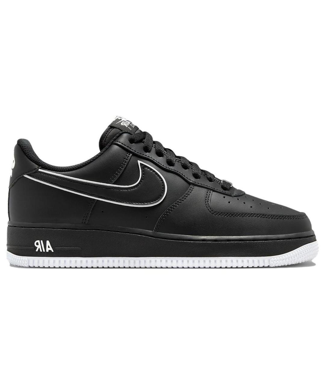 NIKE Черные кожаные низкие кроссовки / кеды, фото 1
