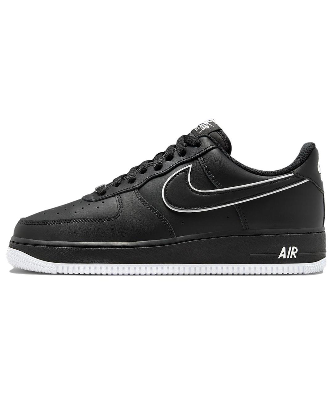 NIKE Черные кожаные низкие кроссовки / кеды, фото 2