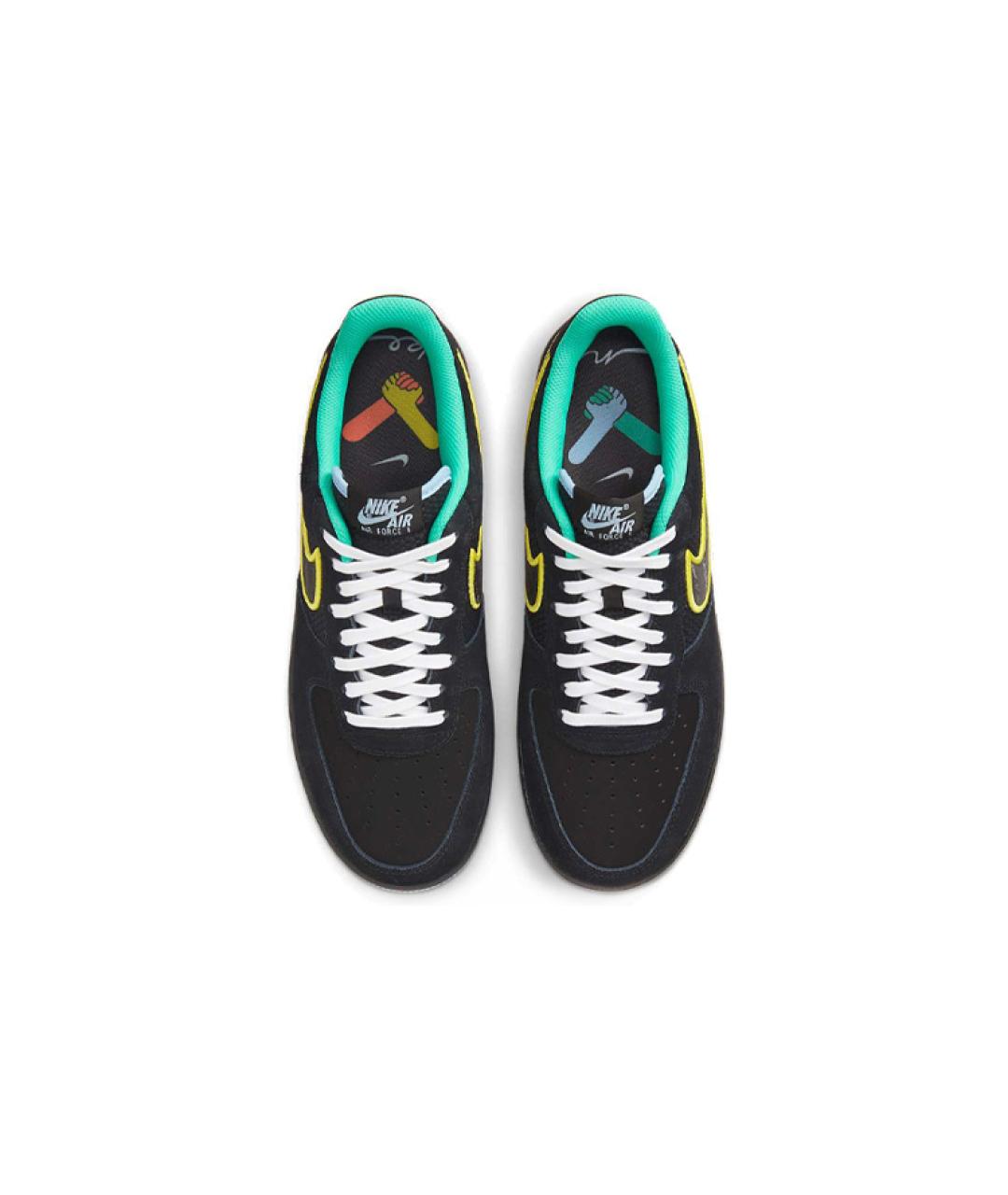 NIKE Черные кожаные низкие кроссовки / кеды, фото 5