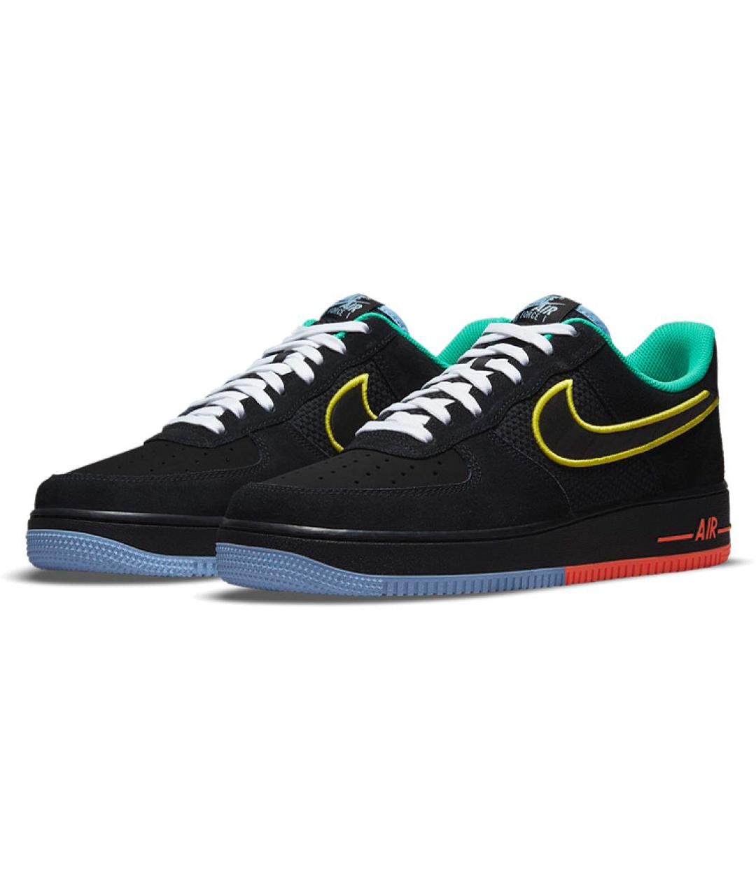 NIKE Черные кожаные низкие кроссовки / кеды, фото 4