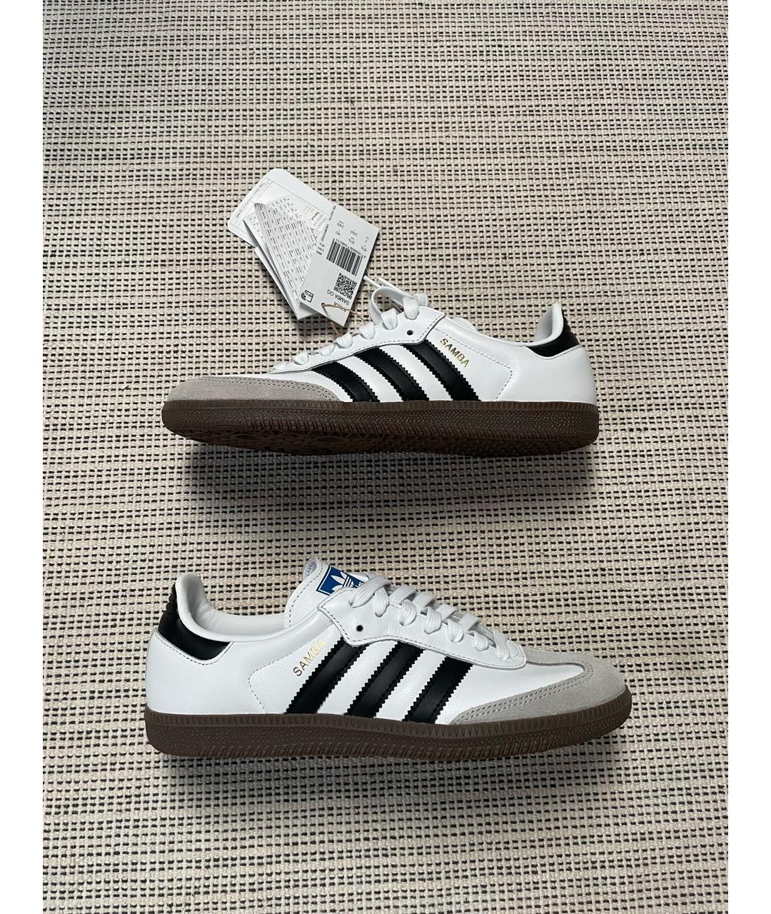 ADIDAS Белые кожаные кроссовки, фото 6