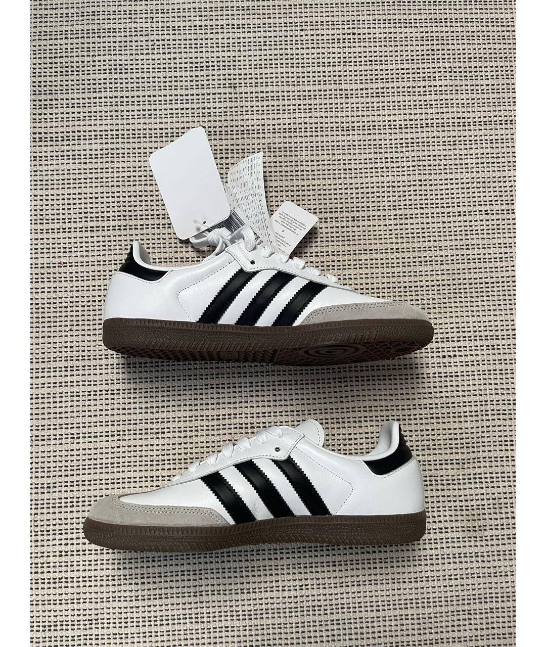 ADIDAS Белые кожаные кроссовки, фото 4