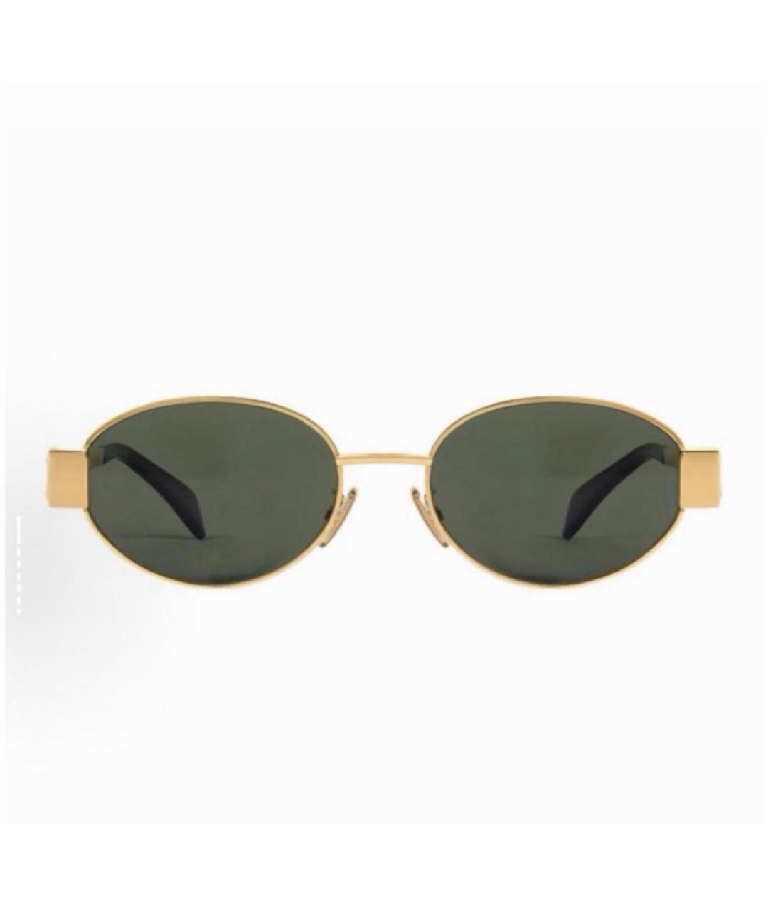 CELINE Золотые металлические солнцезащитные очки, фото 3