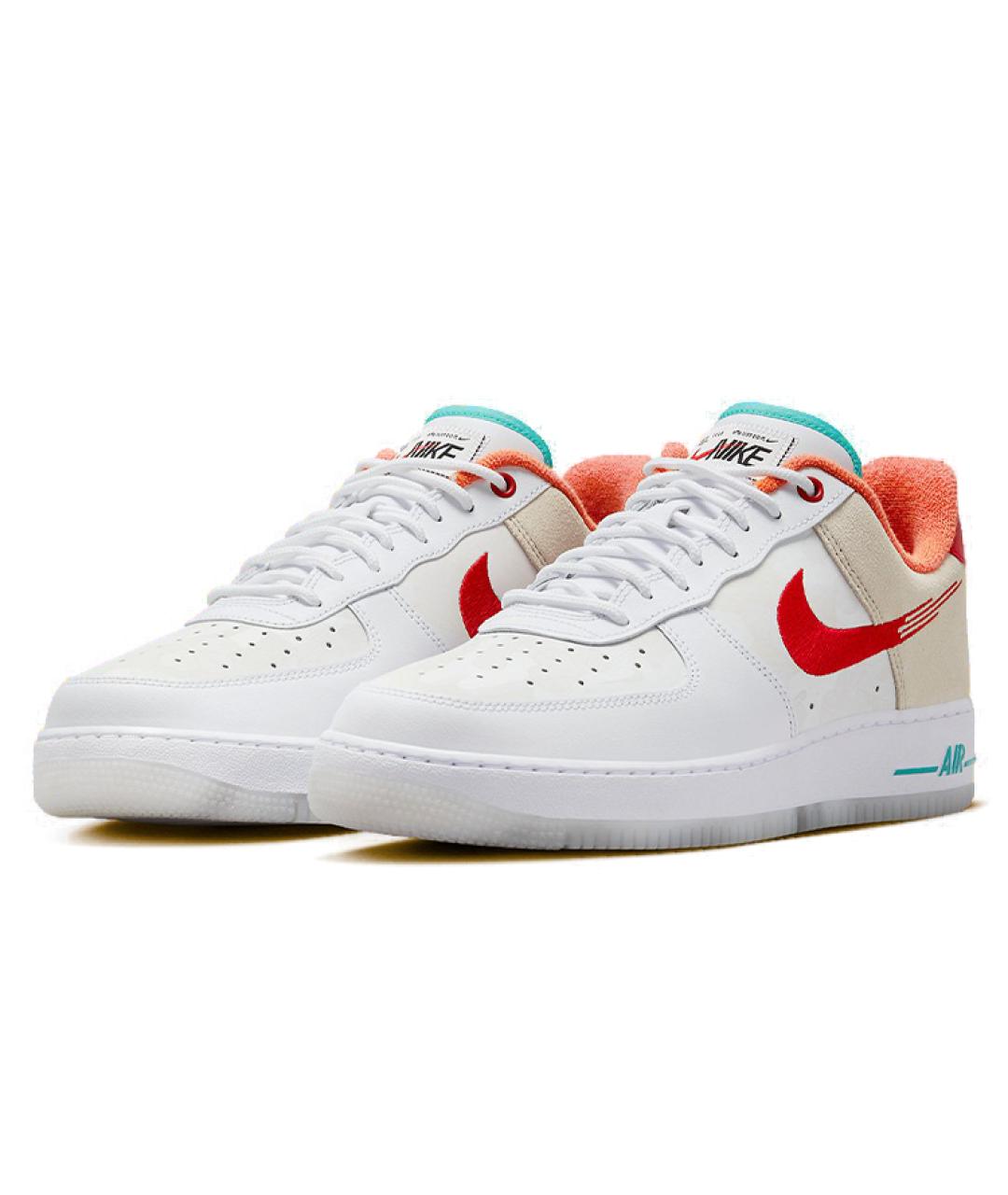 NIKE Белые кожаные низкие кроссовки / кеды, фото 4