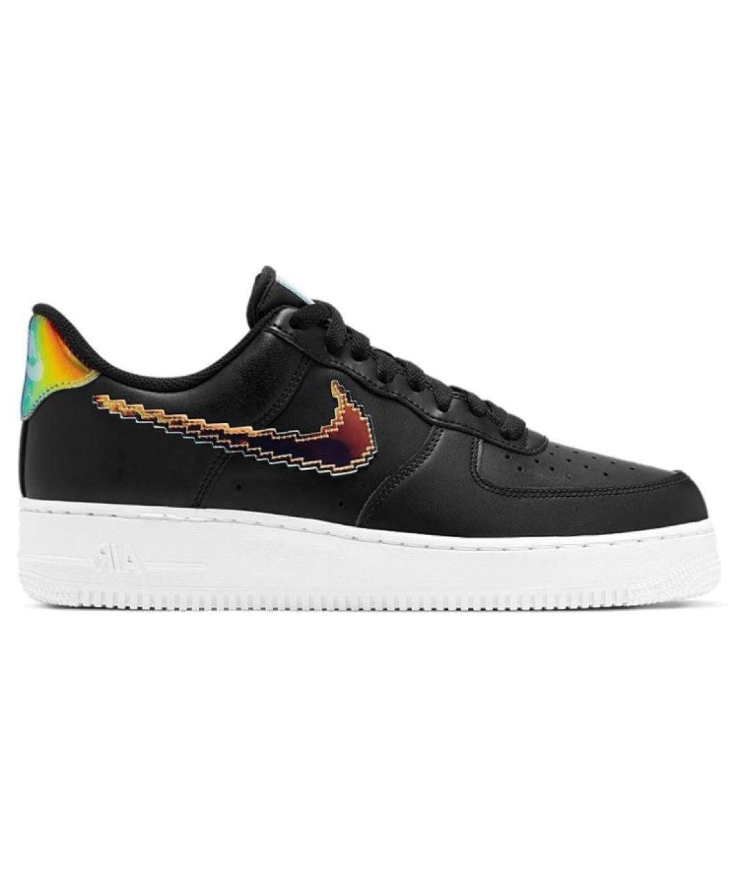NIKE Черные кожаные низкие кроссовки / кеды, фото 1