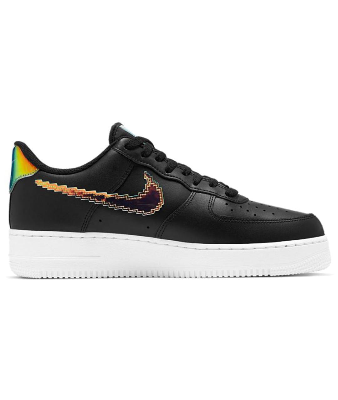 NIKE Черные кожаные низкие кроссовки / кеды, фото 3