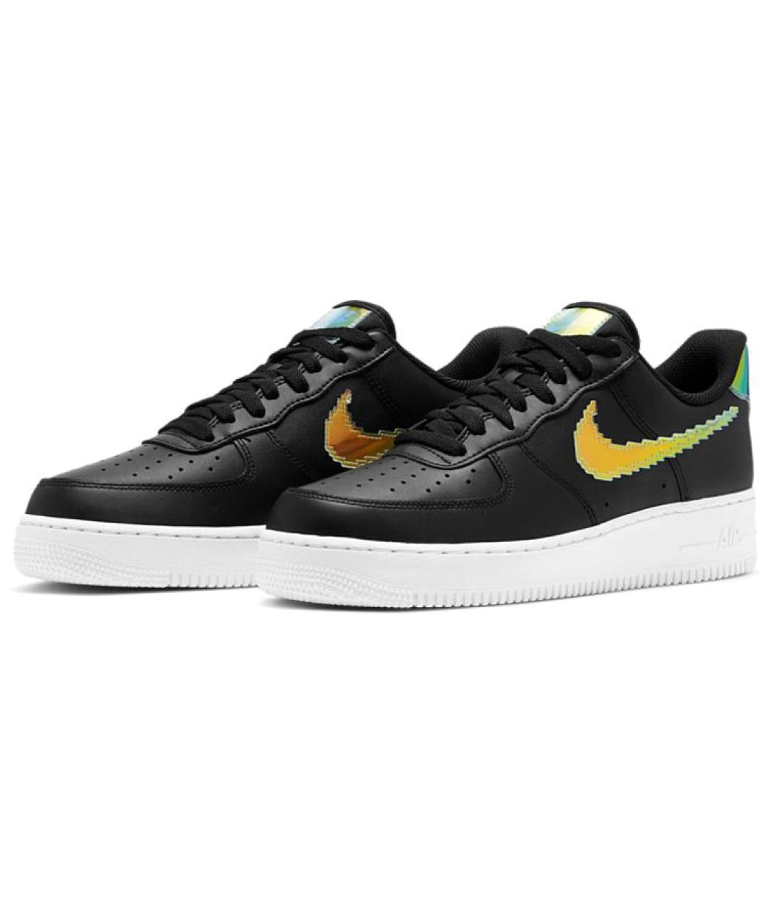 NIKE Черные кожаные низкие кроссовки / кеды, фото 4