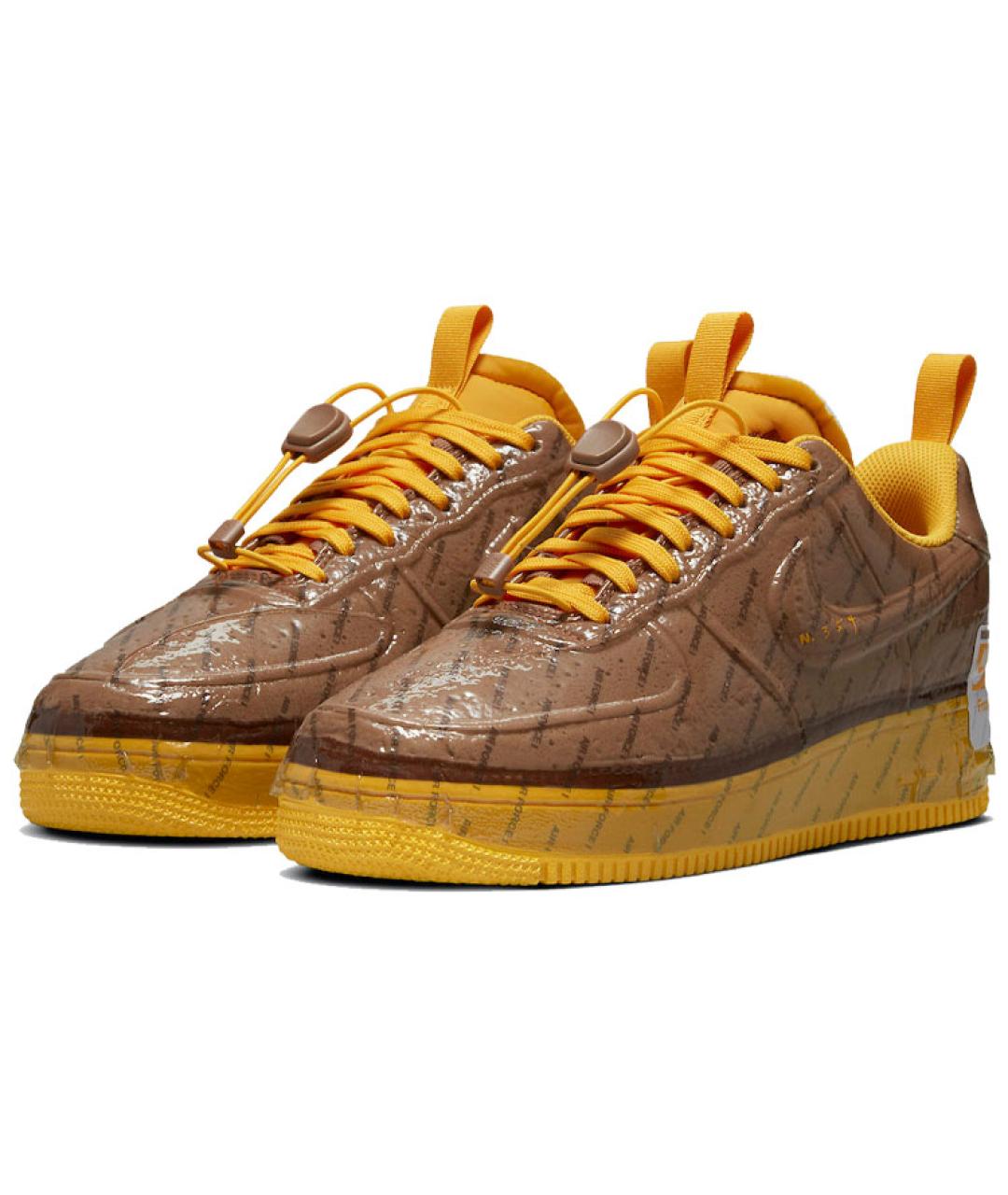 NIKE Коричневые кожаные кроссовки, фото 4