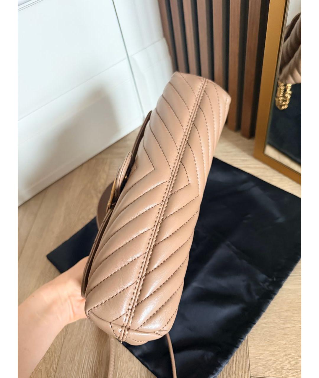 PINKO Бежевая кожаная сумка через плечо, фото 2