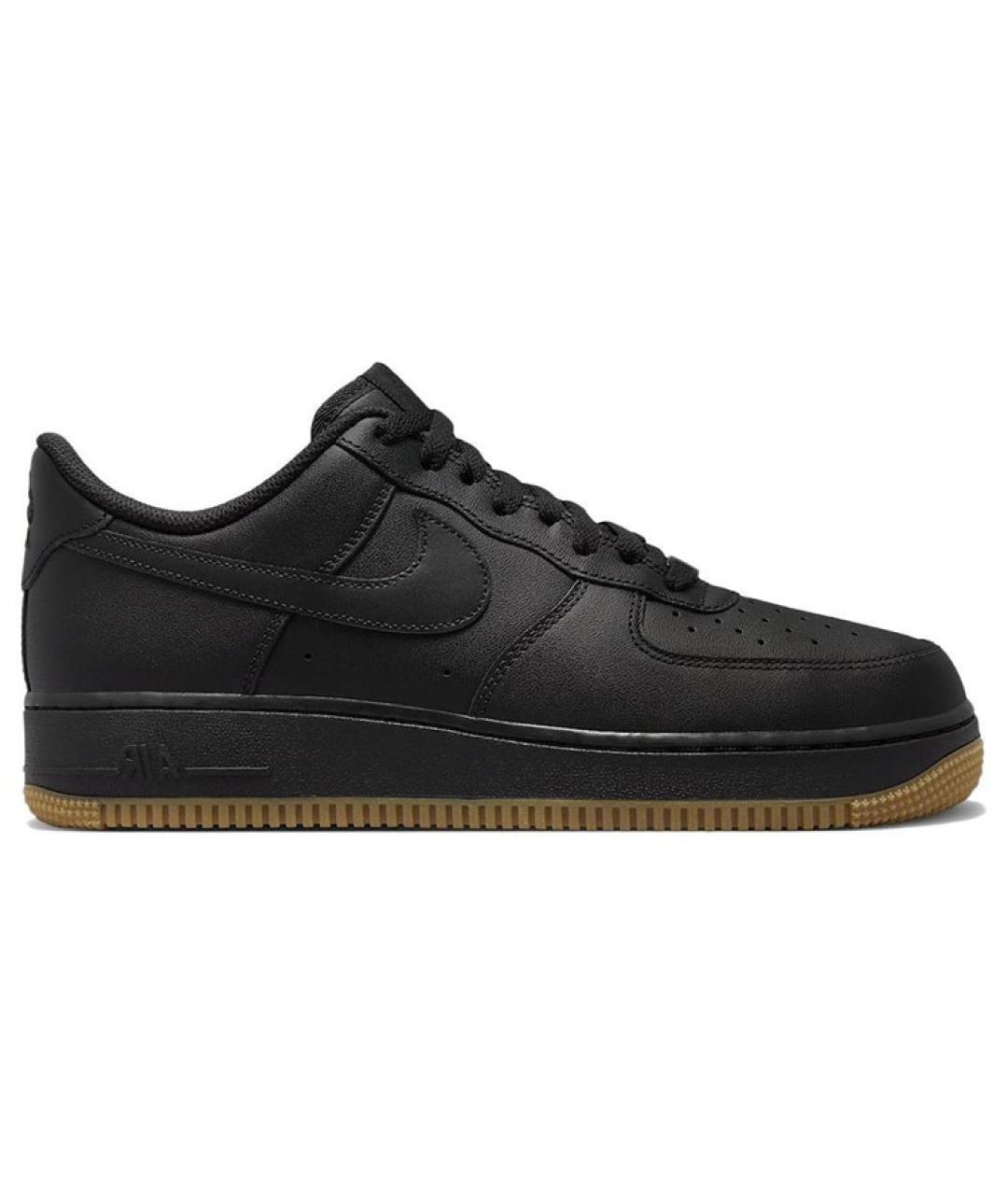 NIKE Черные кожаные низкие кроссовки / кеды, фото 1