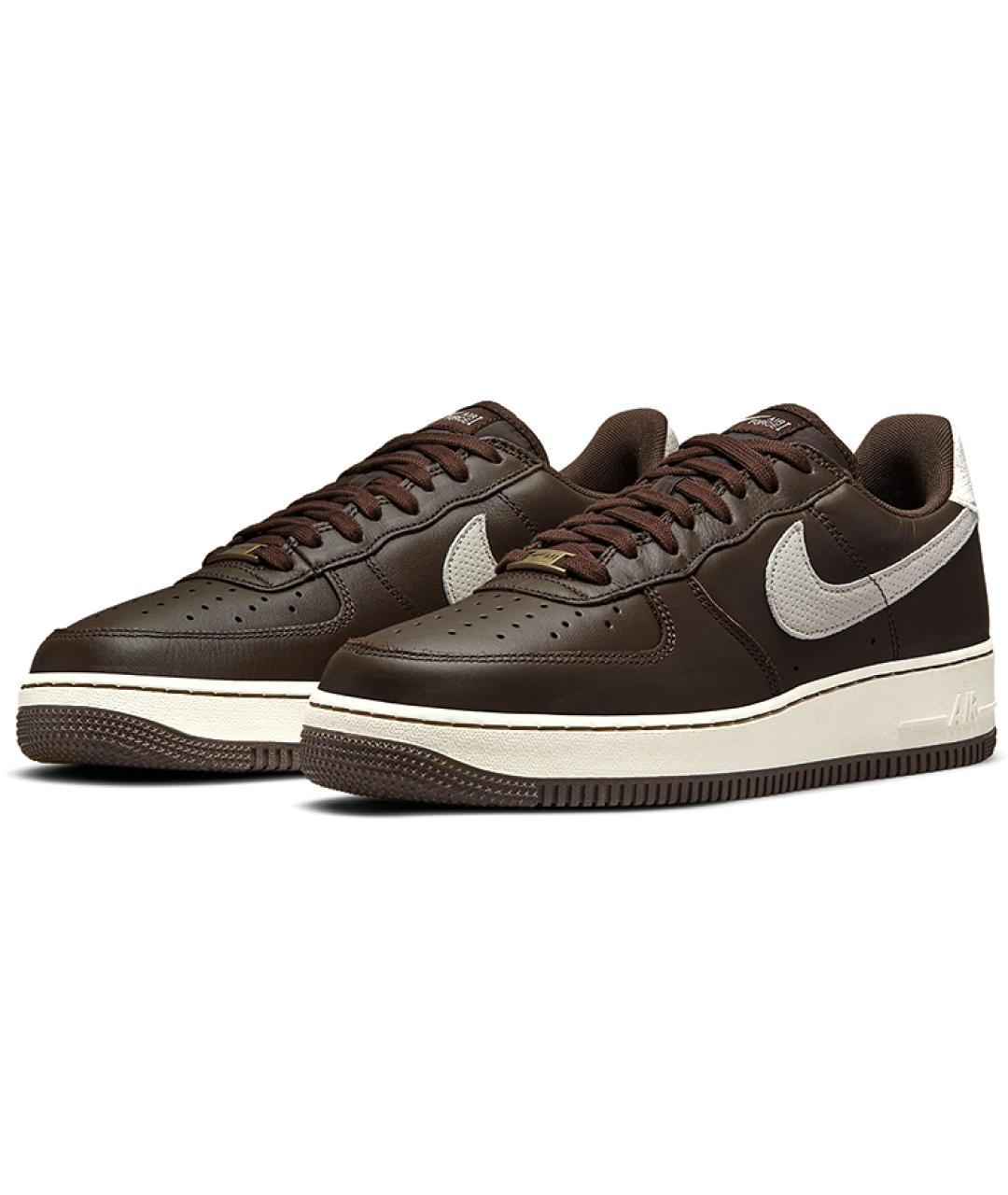 NIKE Коричневые кожаные кроссовки, фото 4