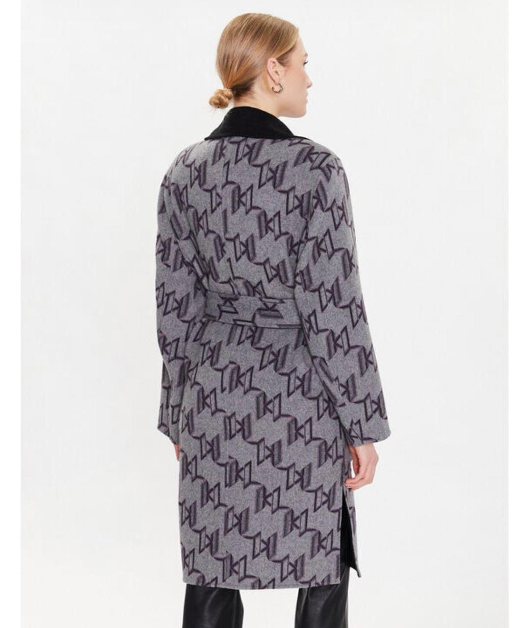 KARL LAGERFELD Черное шерстяное пальто, фото 6