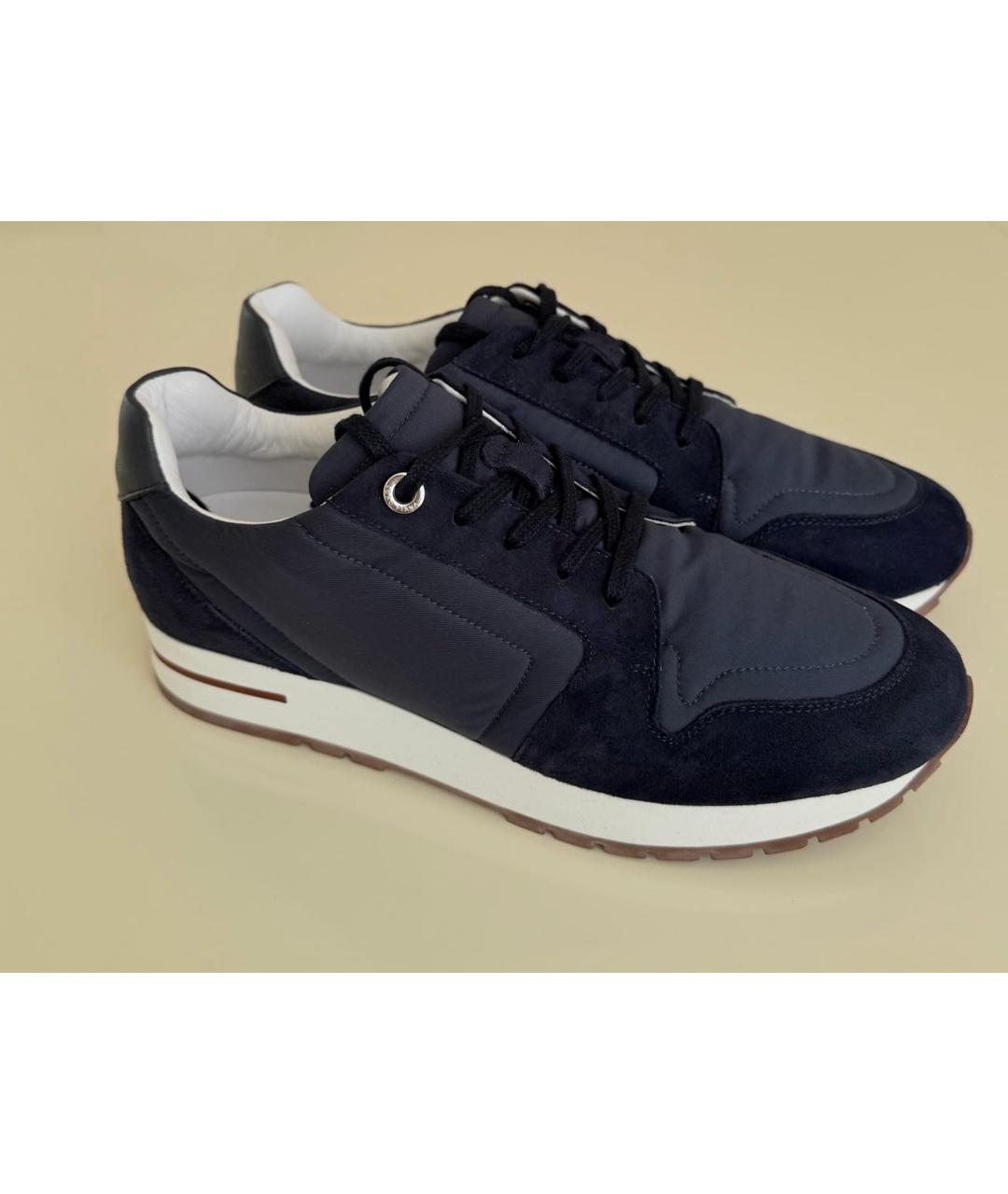 LORO PIANA Темно-синие синтетические кроссовки, фото 3