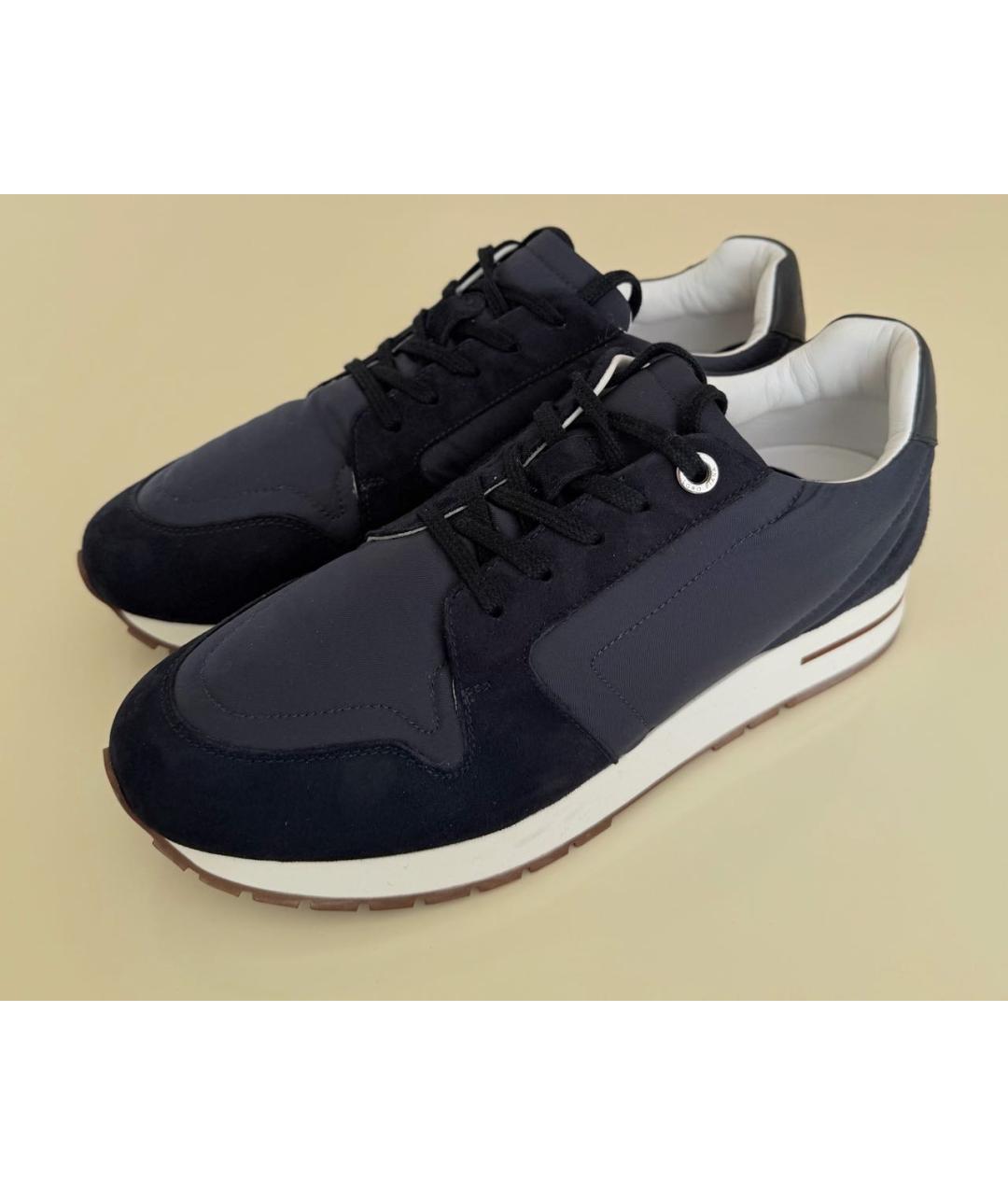 LORO PIANA Темно-синие синтетические кроссовки, фото 4