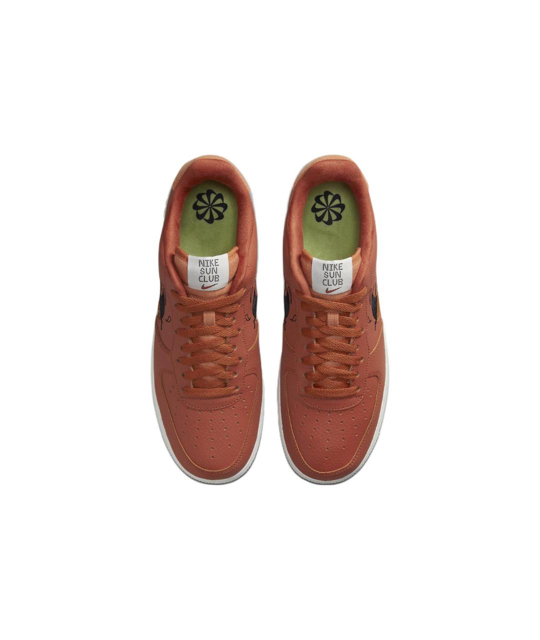 NIKE Красные кожаные низкие кроссовки / кеды, фото 5