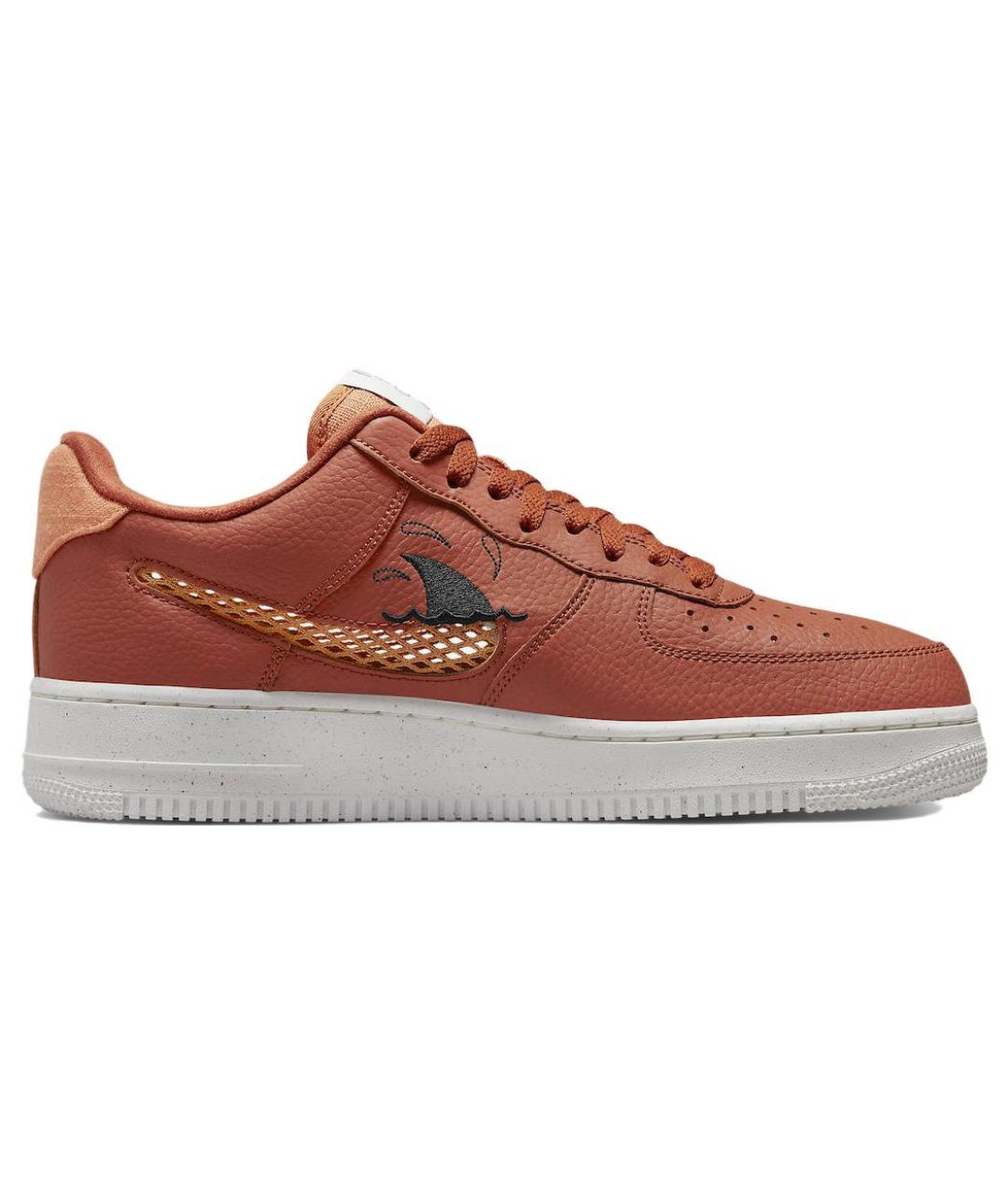 NIKE Красные кожаные низкие кроссовки / кеды, фото 3