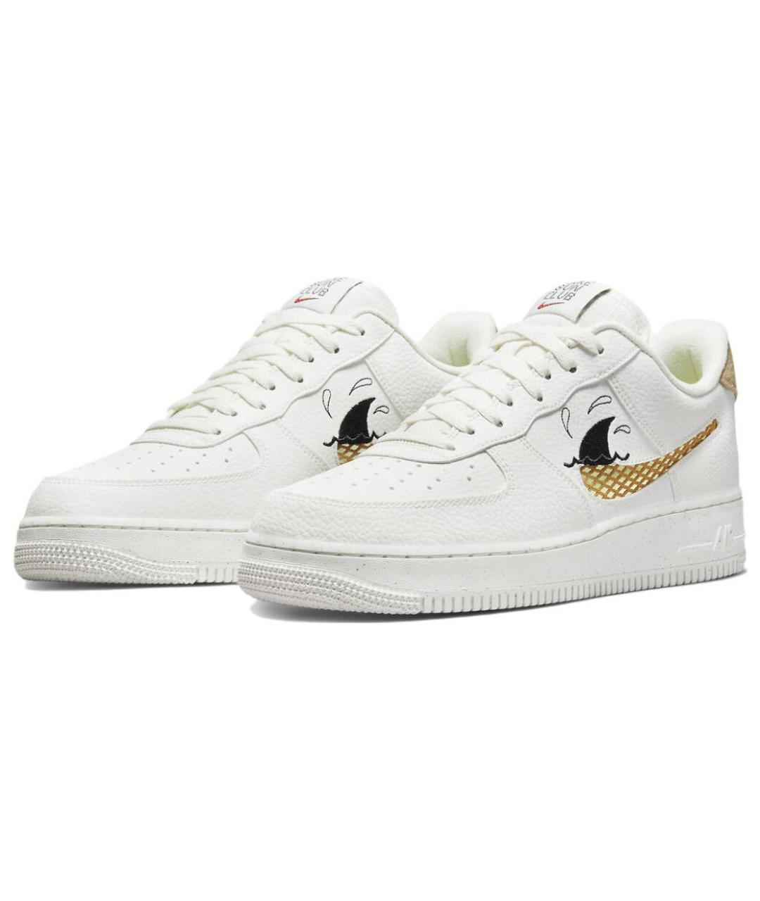 NIKE Белые кожаные низкие кроссовки / кеды, фото 4