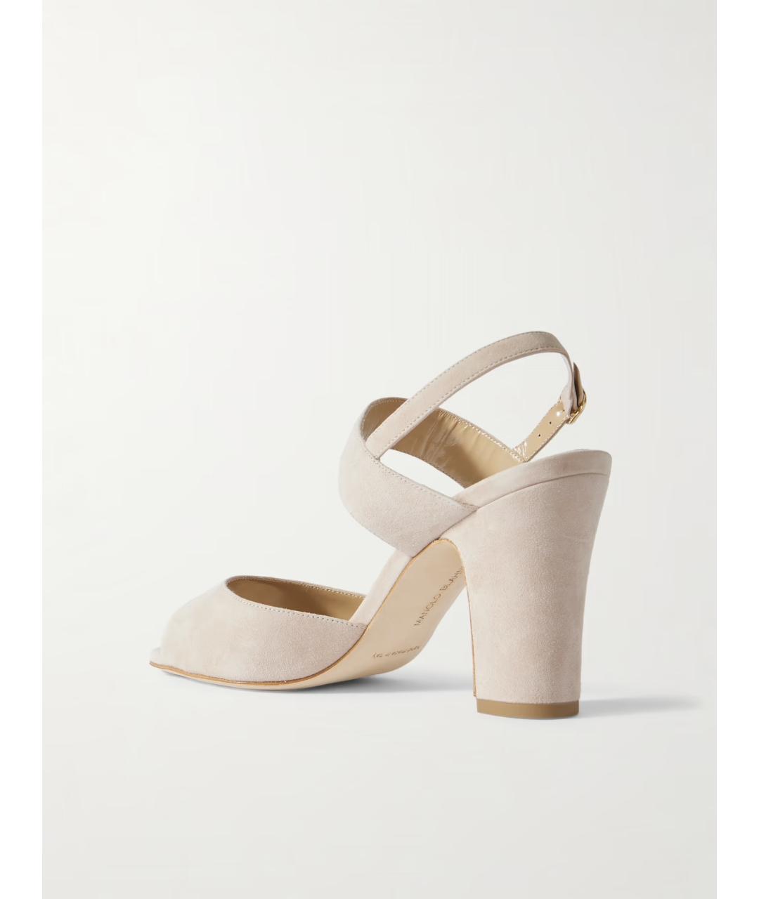 MANOLO BLAHNIK Бежевые замшевые босоножки, фото 3