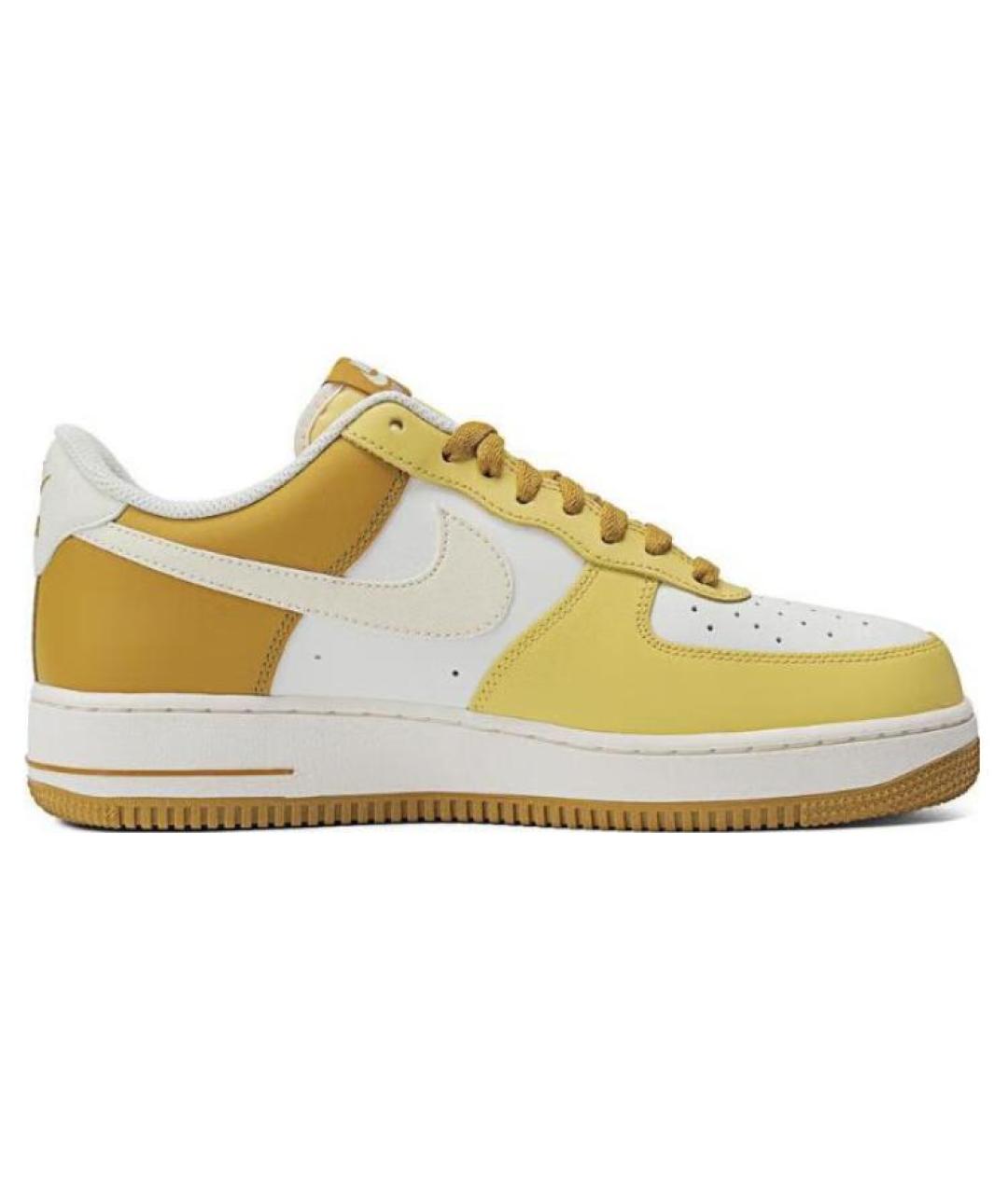 NIKE Желтые кожаные низкие кроссовки / кеды, фото 2