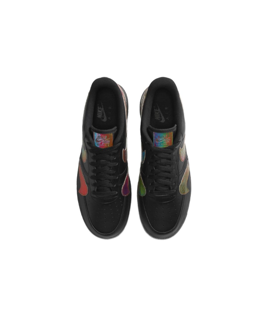 NIKE Черные кожаные низкие кроссовки / кеды, фото 5