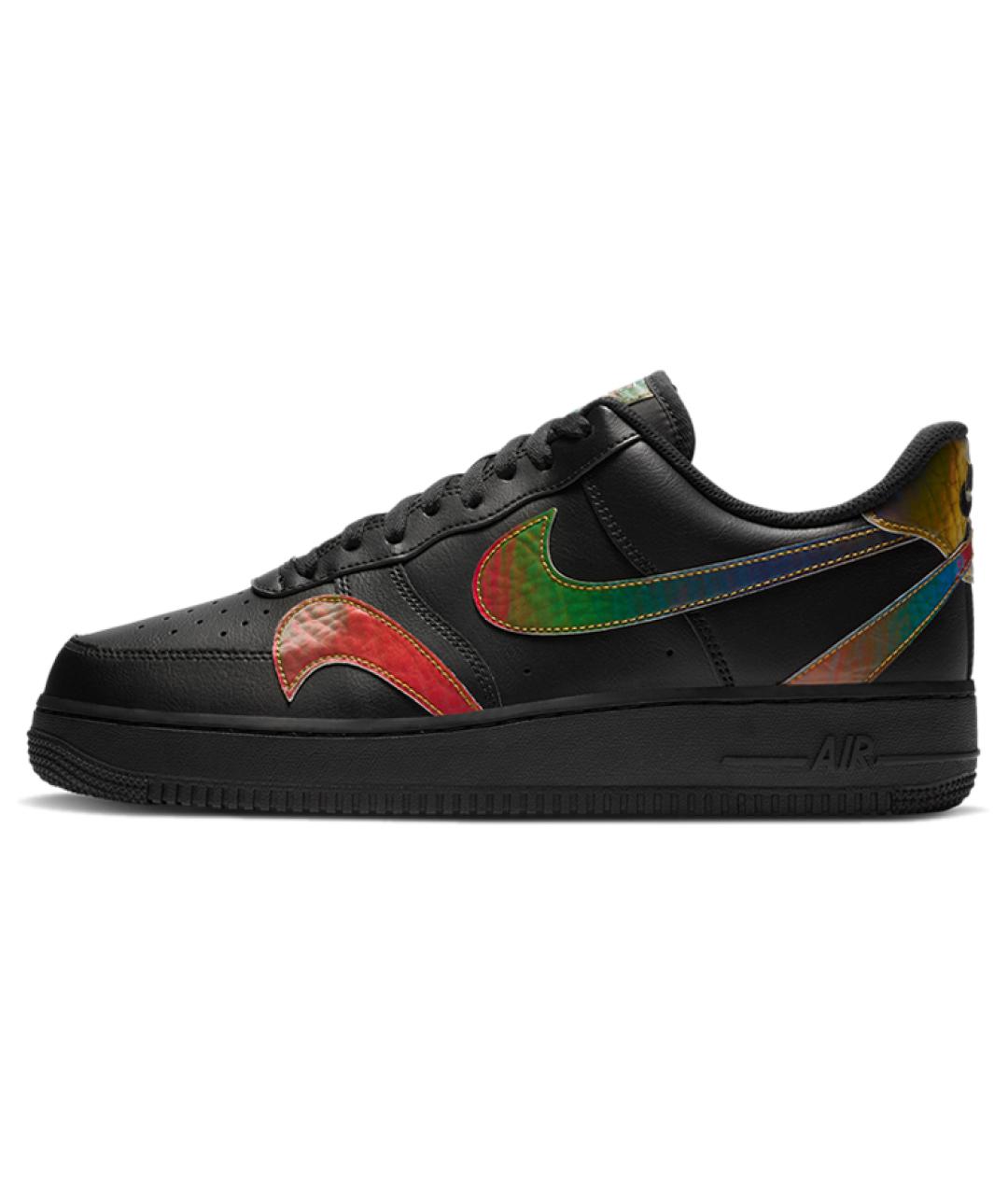 NIKE Черные кожаные низкие кроссовки / кеды, фото 2