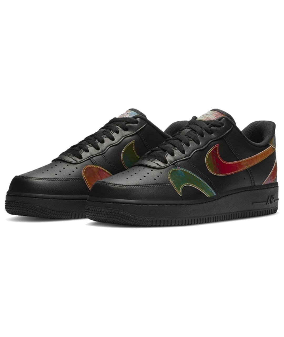 NIKE Черные кожаные низкие кроссовки / кеды, фото 4