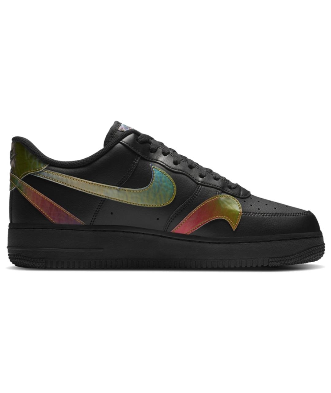 NIKE Черные кожаные низкие кроссовки / кеды, фото 3
