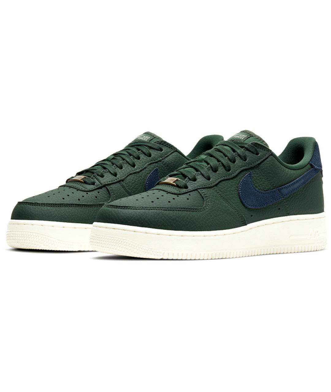 NIKE Зеленые кожаные низкие кроссовки / кеды, фото 4