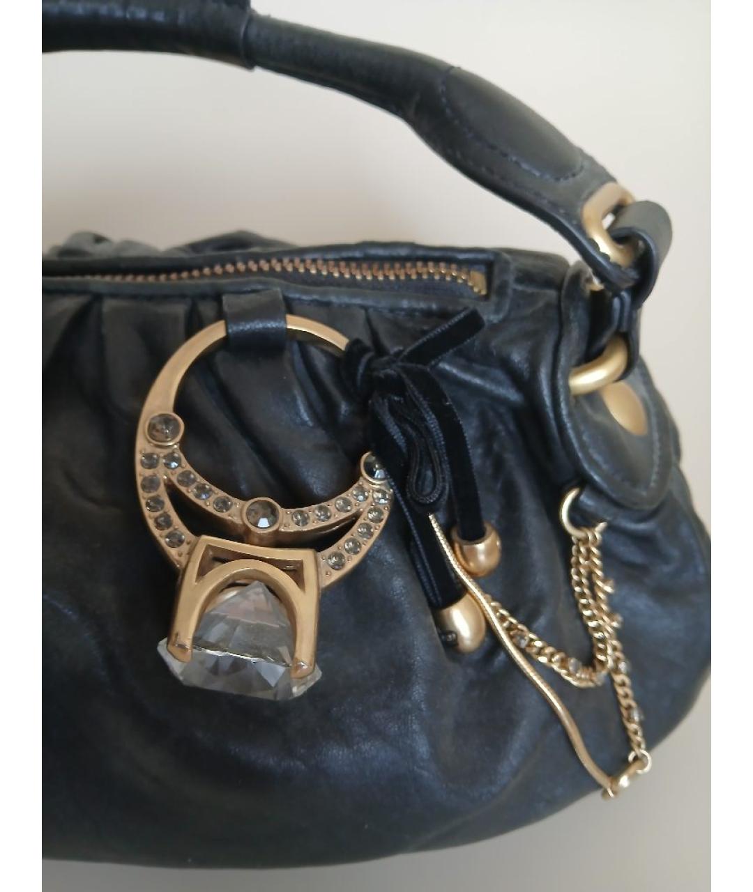 JUICY COUTURE Черная кожаная сумка с короткими ручками, фото 3
