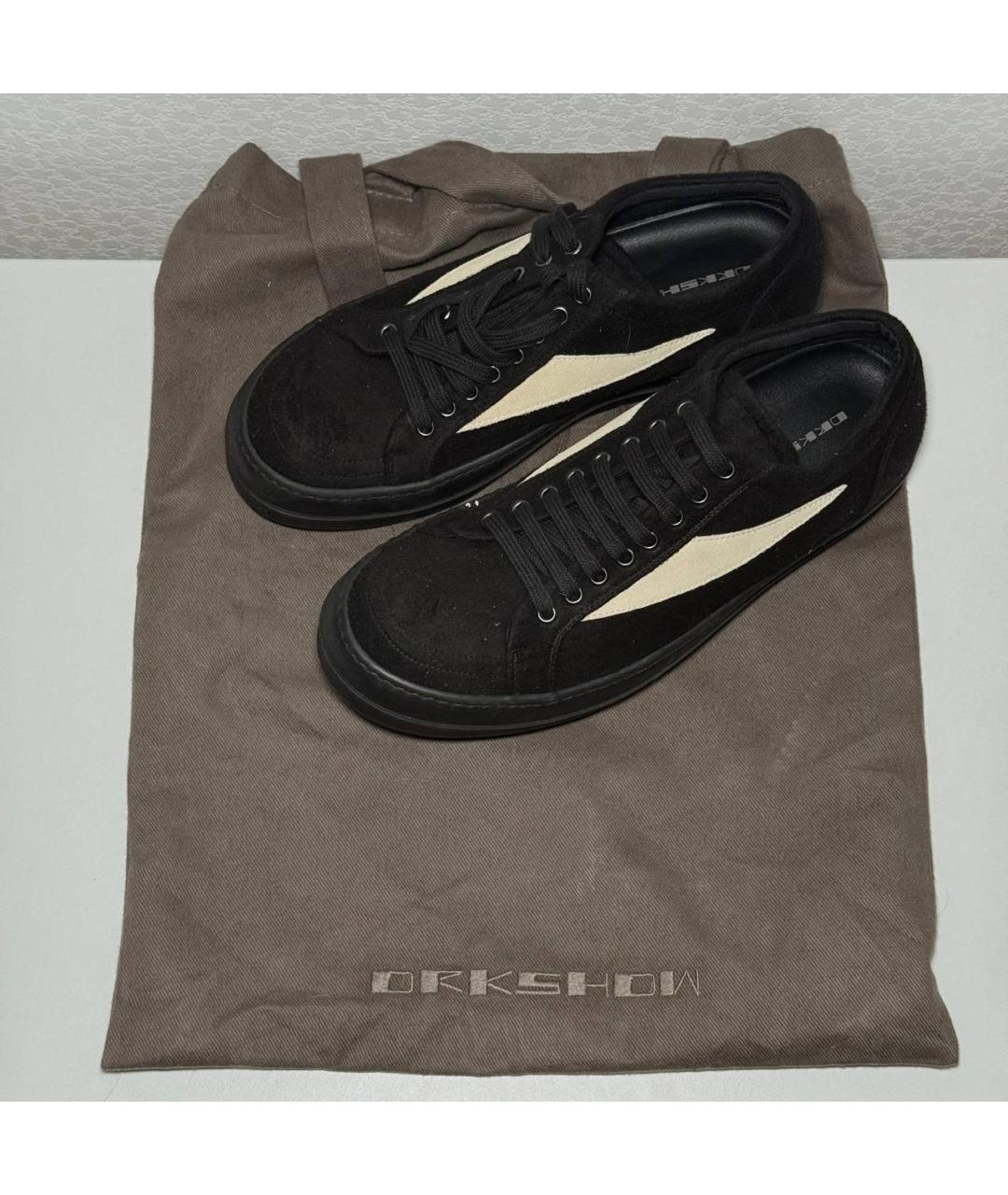 RICK OWENS DRKSHDW Черные низкие кроссовки / кеды, фото 8