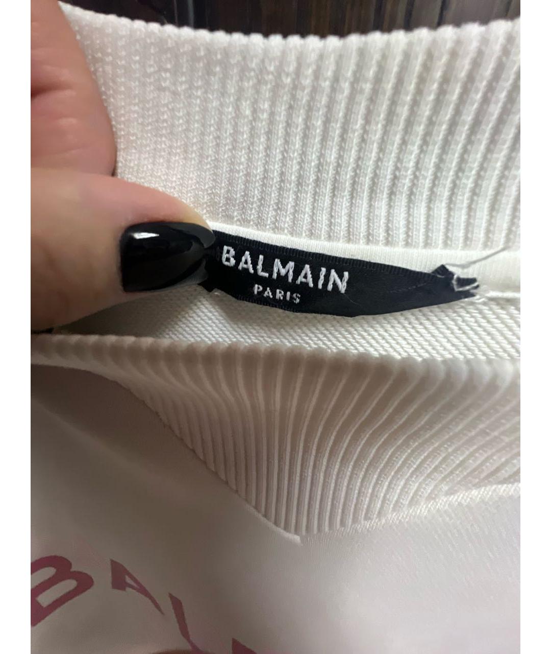 BALMAIN Белый хлопковый джемпер / свитер, фото 3