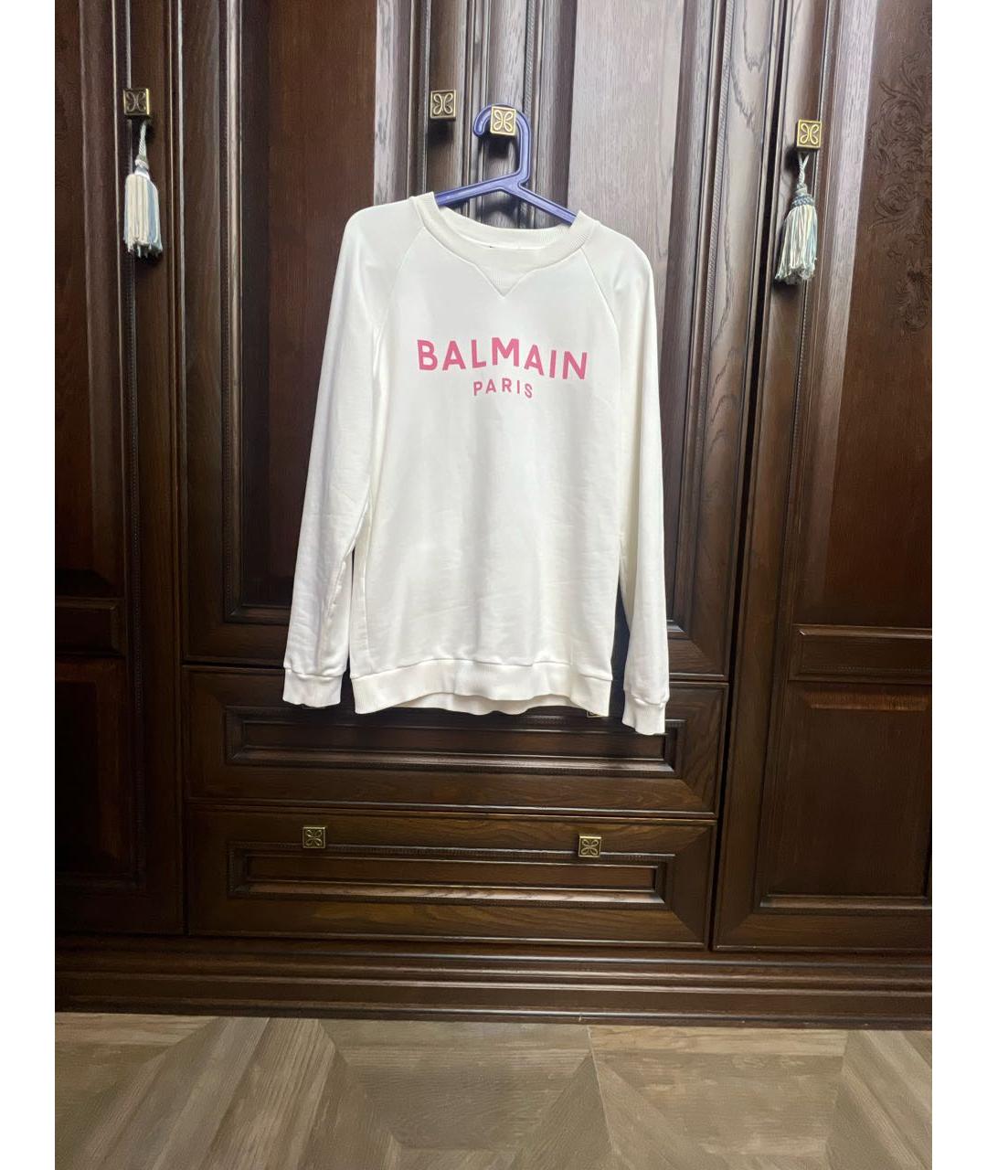 BALMAIN Белый хлопковый джемпер / свитер, фото 7