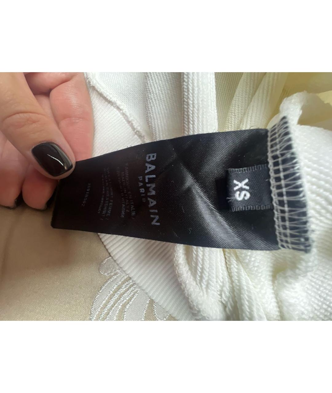 BALMAIN Белый хлопковый джемпер / свитер, фото 6