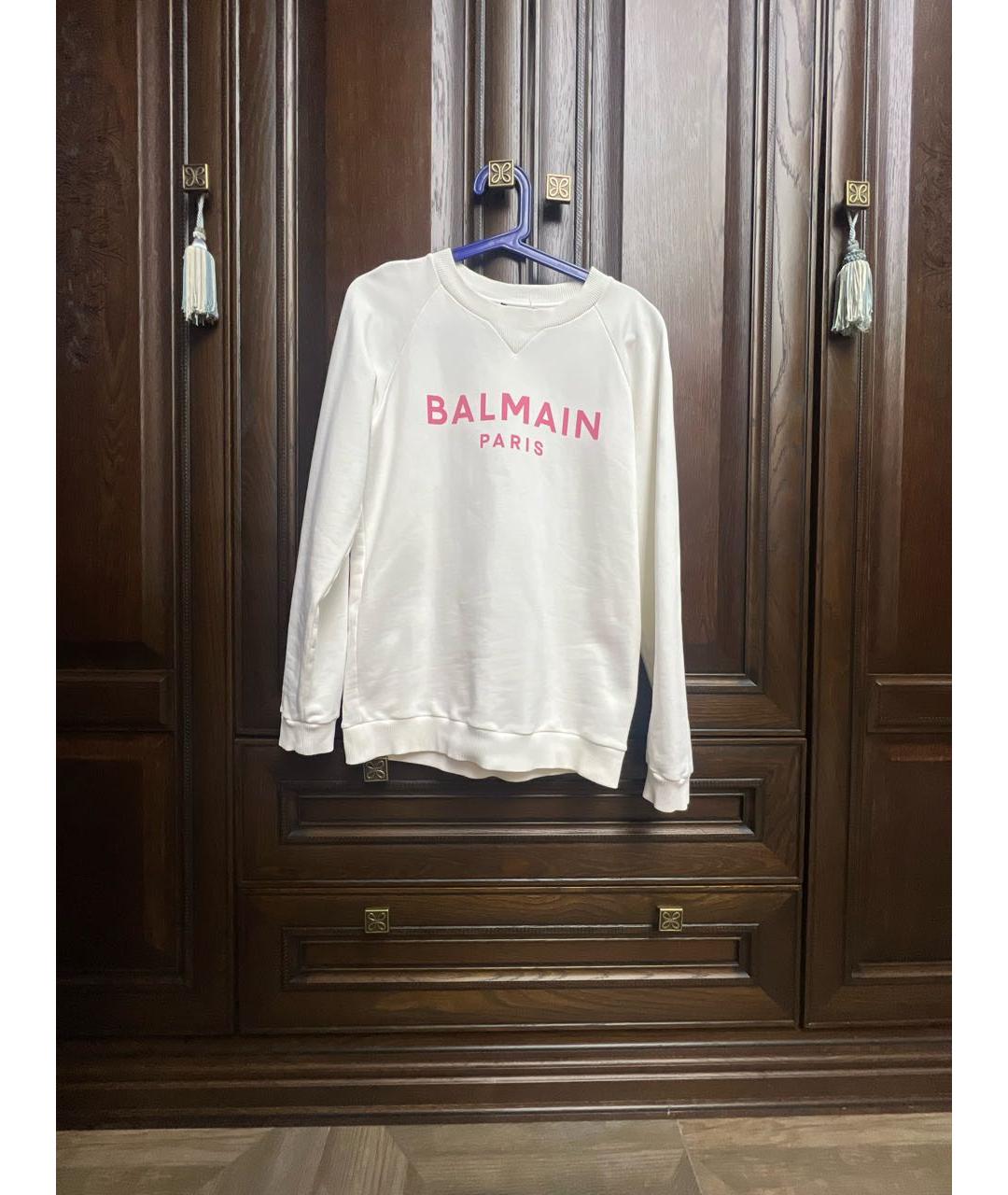 BALMAIN Белый хлопковый джемпер / свитер, фото 8