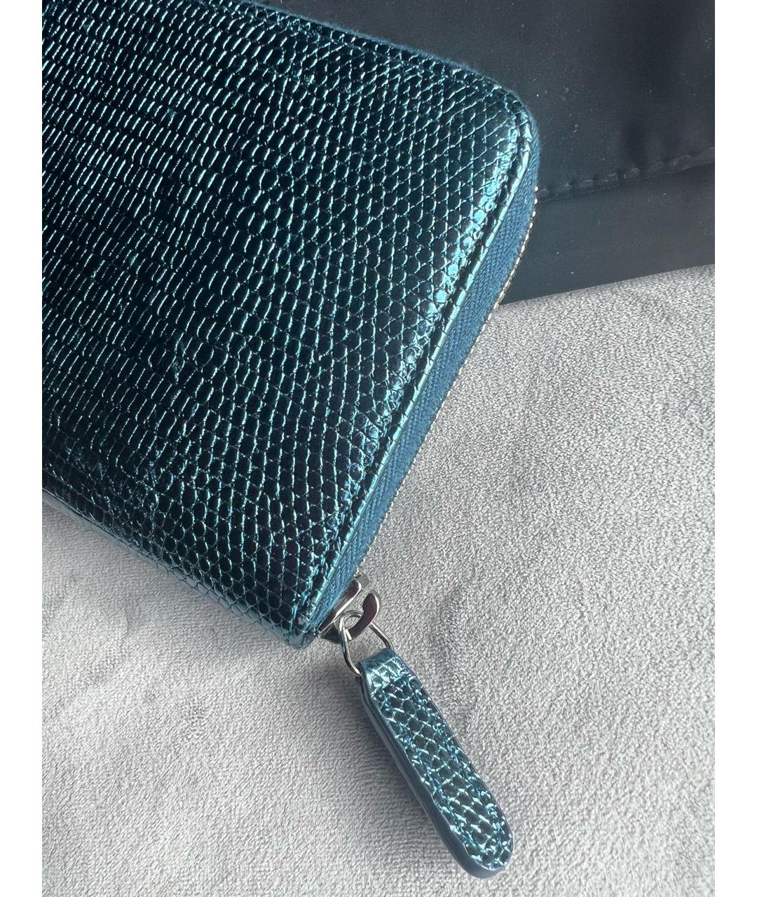 CHANEL Бирюзовый кошелек из экзотической кожи, фото 5