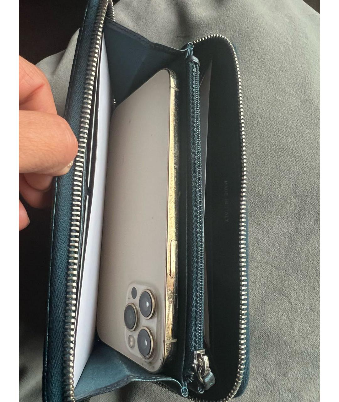 CHANEL Бирюзовый кошелек из экзотической кожи, фото 6