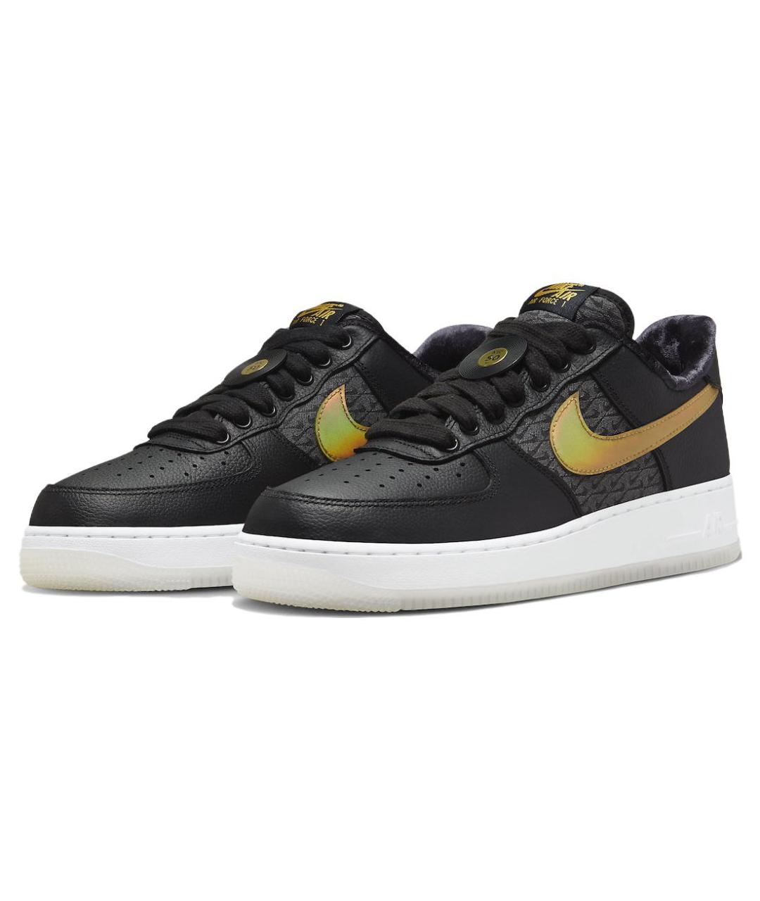 NIKE Черные кожаные низкие кроссовки / кеды, фото 4