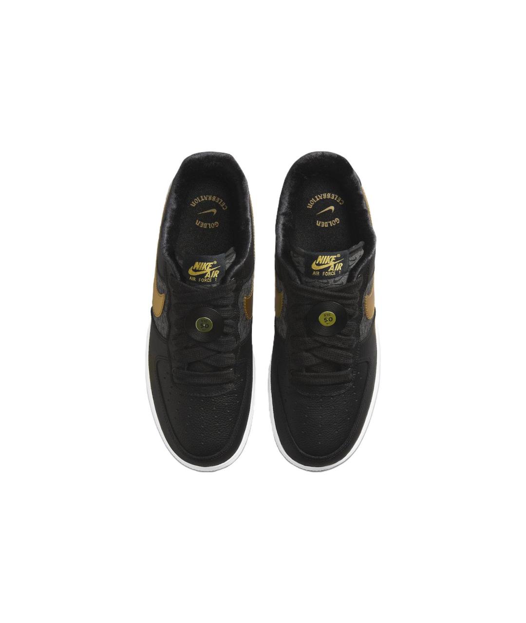 NIKE Черные кожаные низкие кроссовки / кеды, фото 5