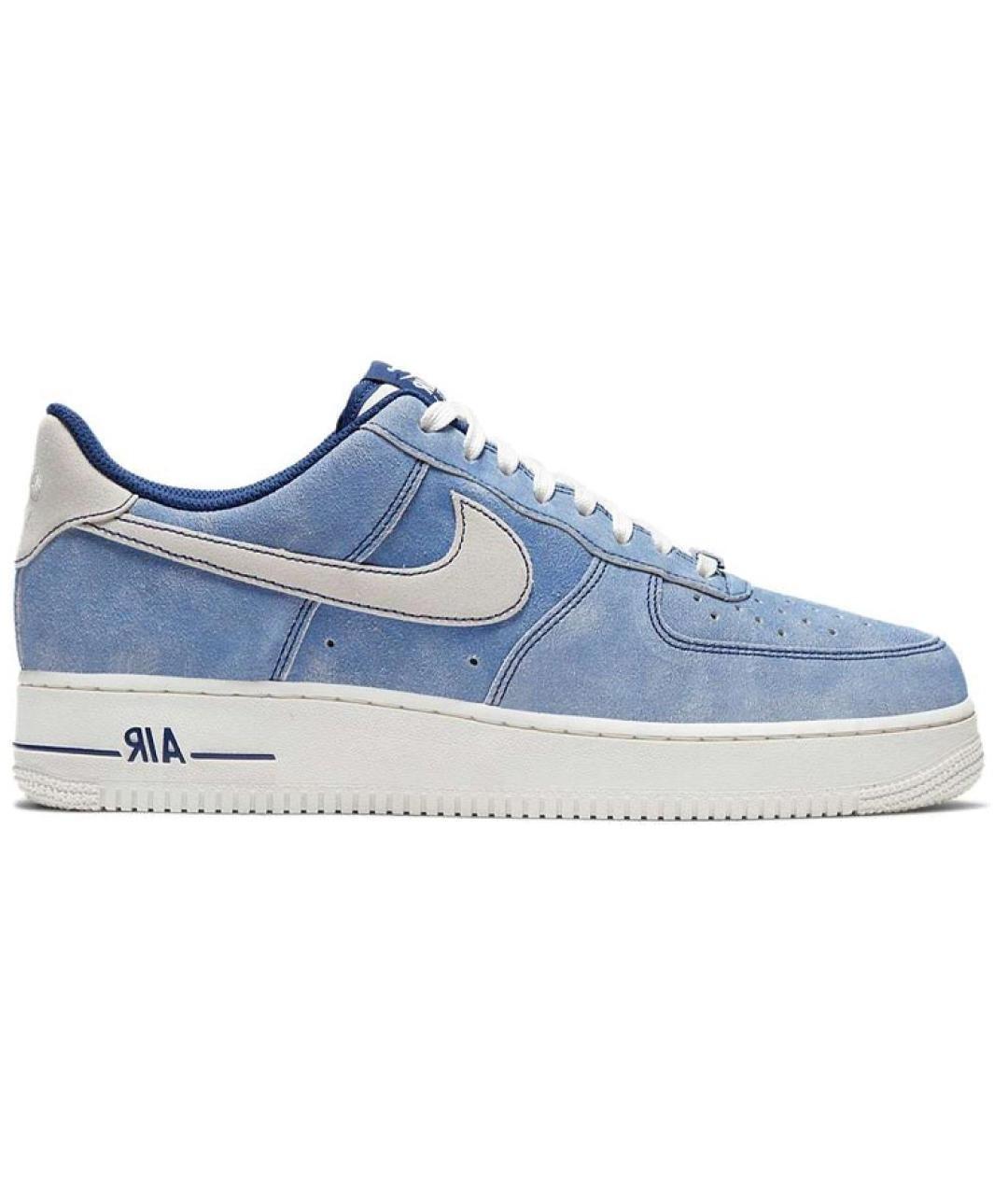 NIKE Синие замшевые низкие кроссовки / кеды, фото 1