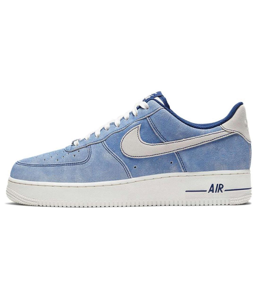 NIKE Синие замшевые низкие кроссовки / кеды, фото 2