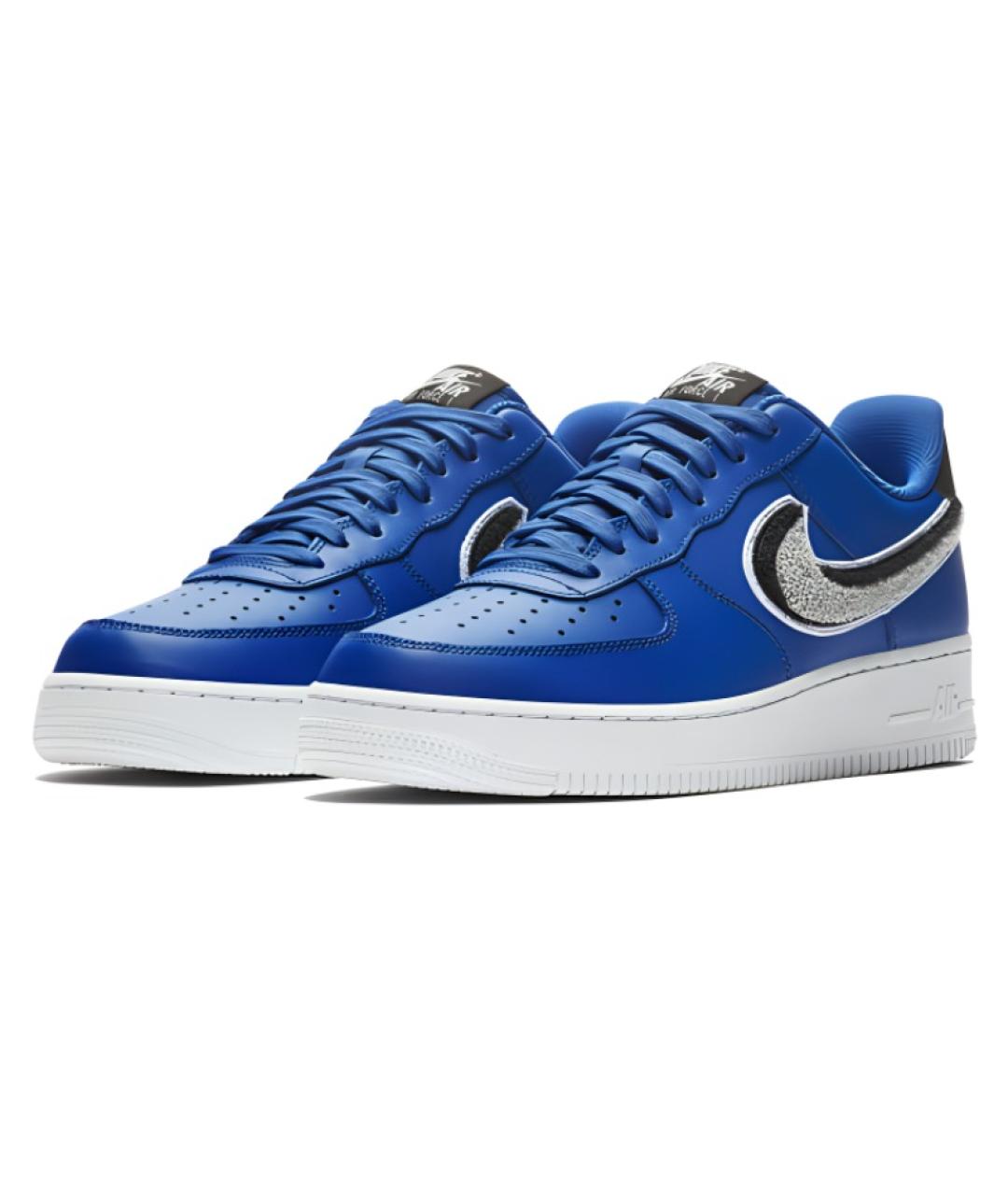 NIKE Синие кожаные кроссовки, фото 3